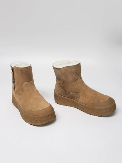 Chaussures femme en daim marron — semelle intérieure laine
