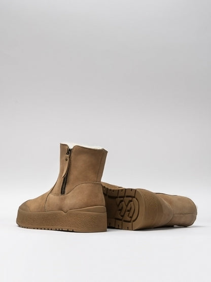 Chaussures femme en daim marron — semelle intérieure laine
