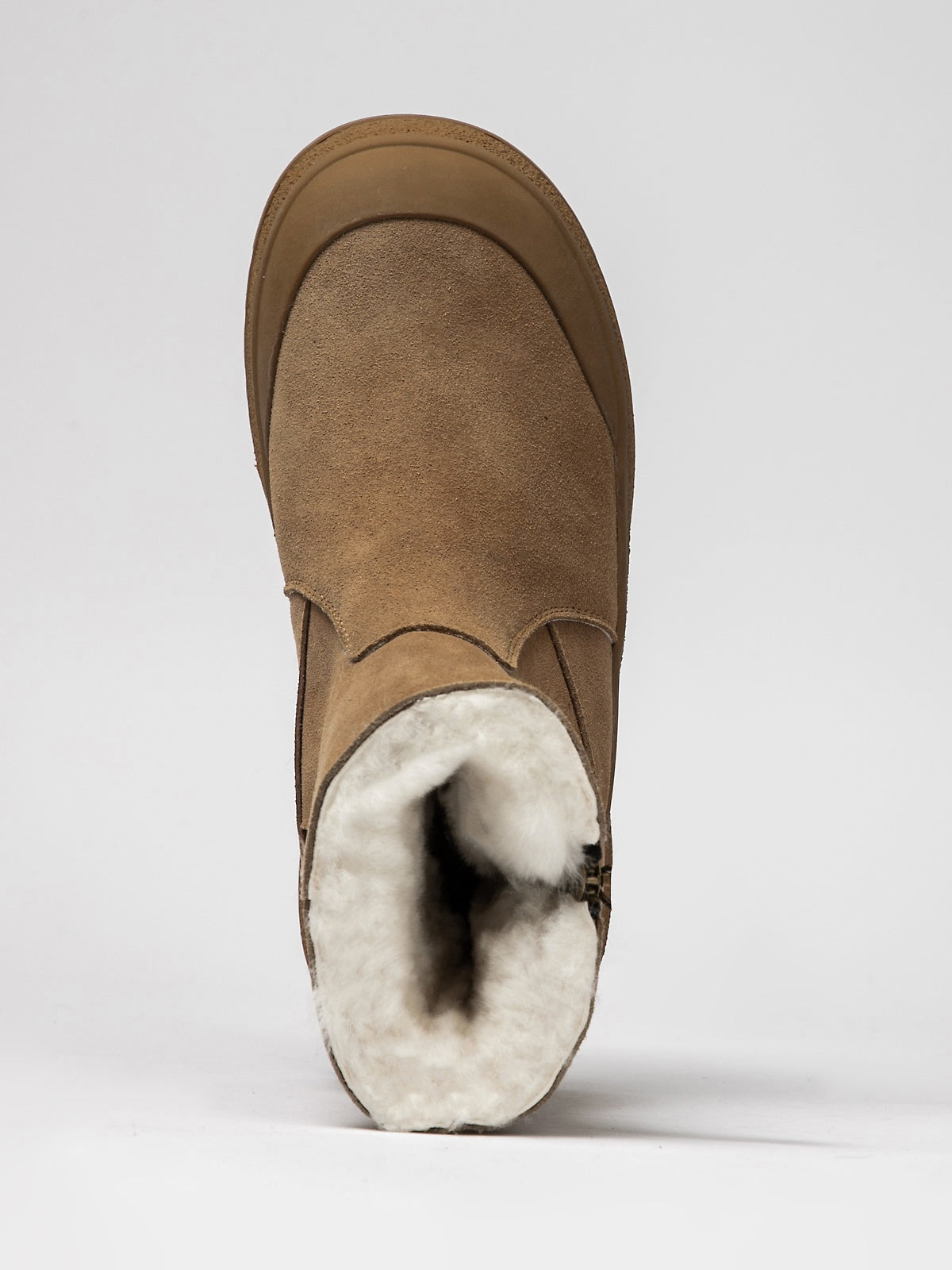 Chaussures femme en daim marron — semelle intérieure laine