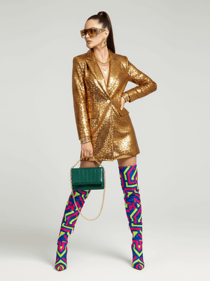 Veste blazer sequins dorés midtown | bymanyc ® new york - MyParisMonaco
