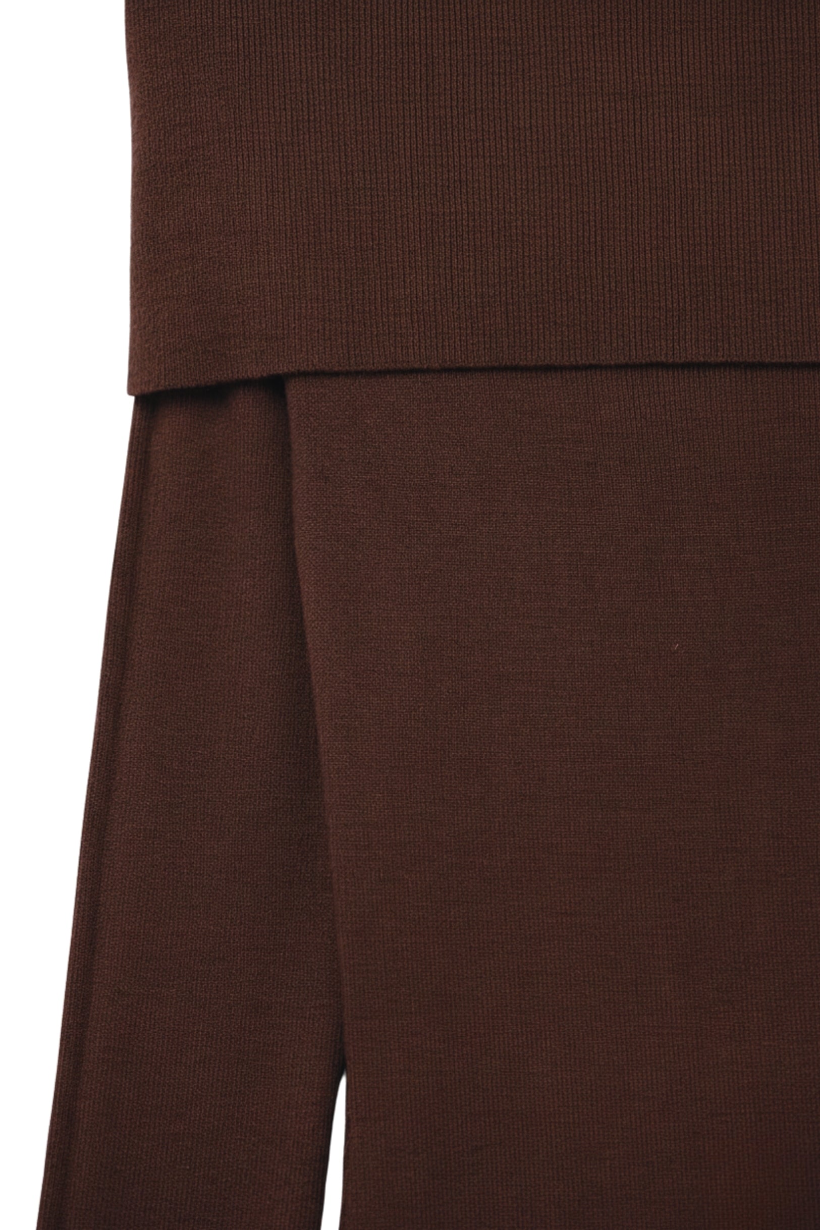 Robe longue en maille à épaules dénudées marron (Robe Bardot) MyParisMonaco