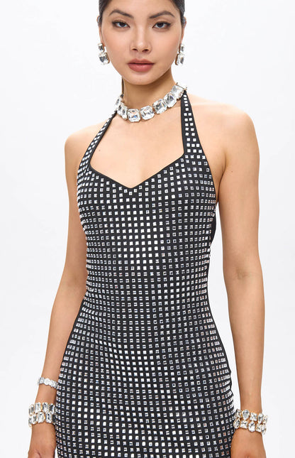 Petite robe noire cristaux MyParisMonaco