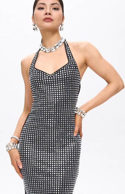Petite robe noire cristaux MyParisMonaco