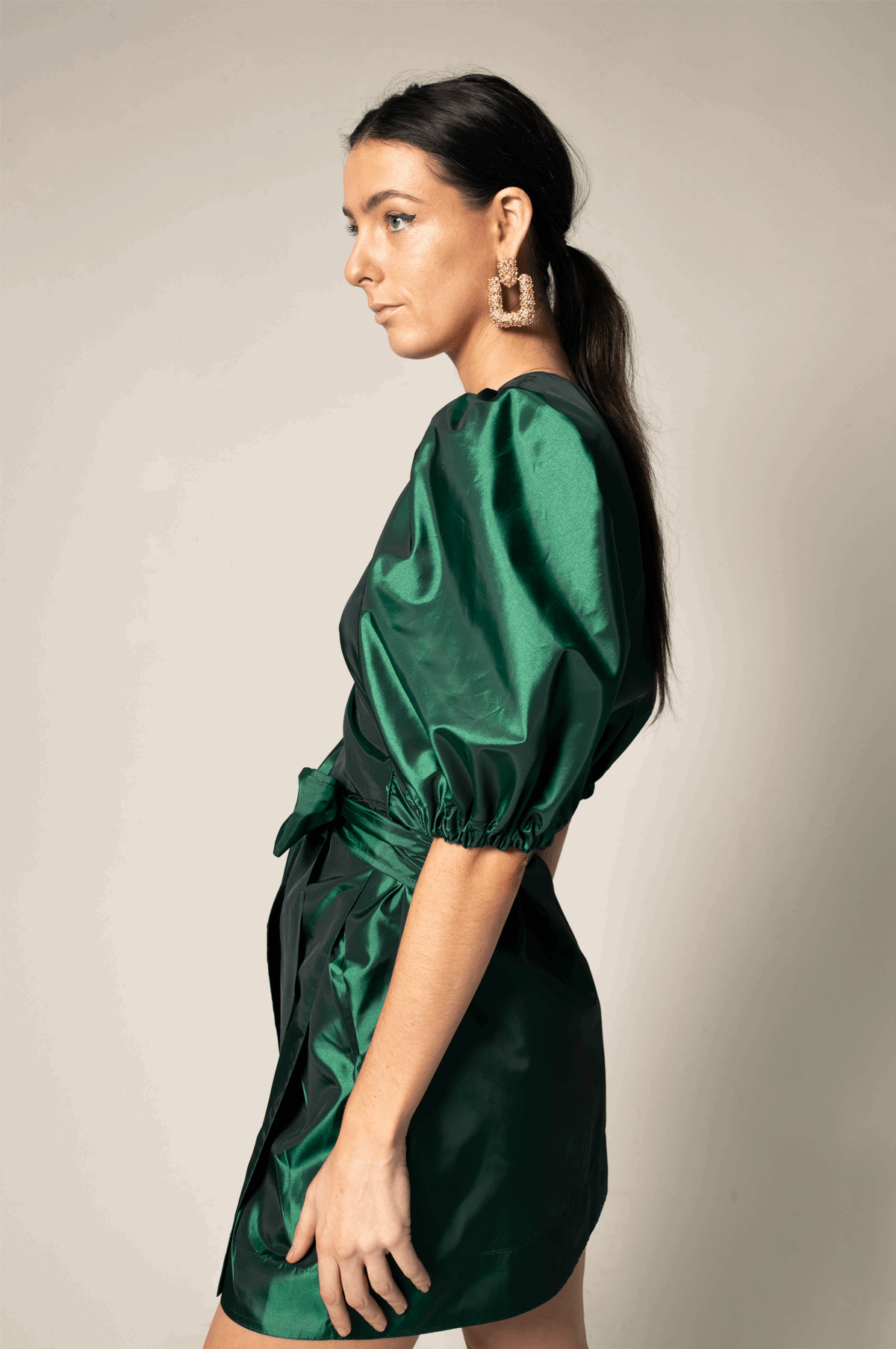 Robe portefeuille verte luxe - MyParisMonaco