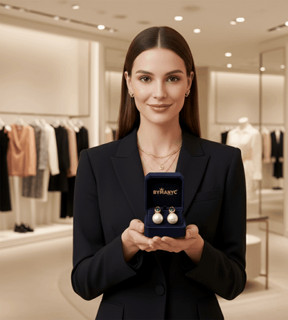 Boucles d'oreilles pendantes perles lyrical drop | bymanyc ® new york - MyParisMonaco