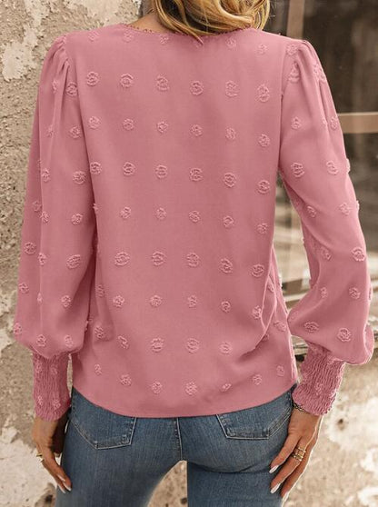 Blouse à manches lanternes à pois suisses MyParisMonaco