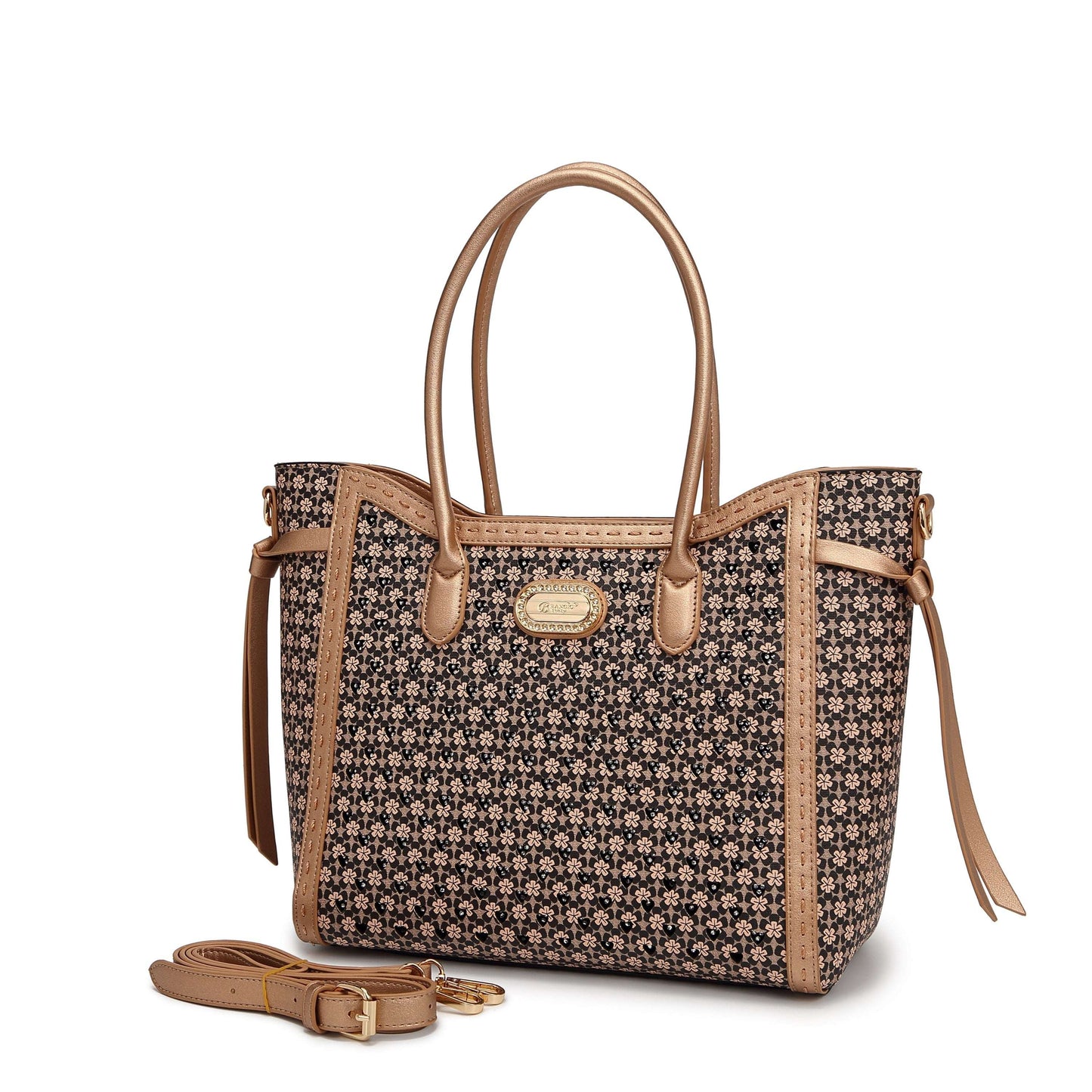 Sac tote vintage motif floral
