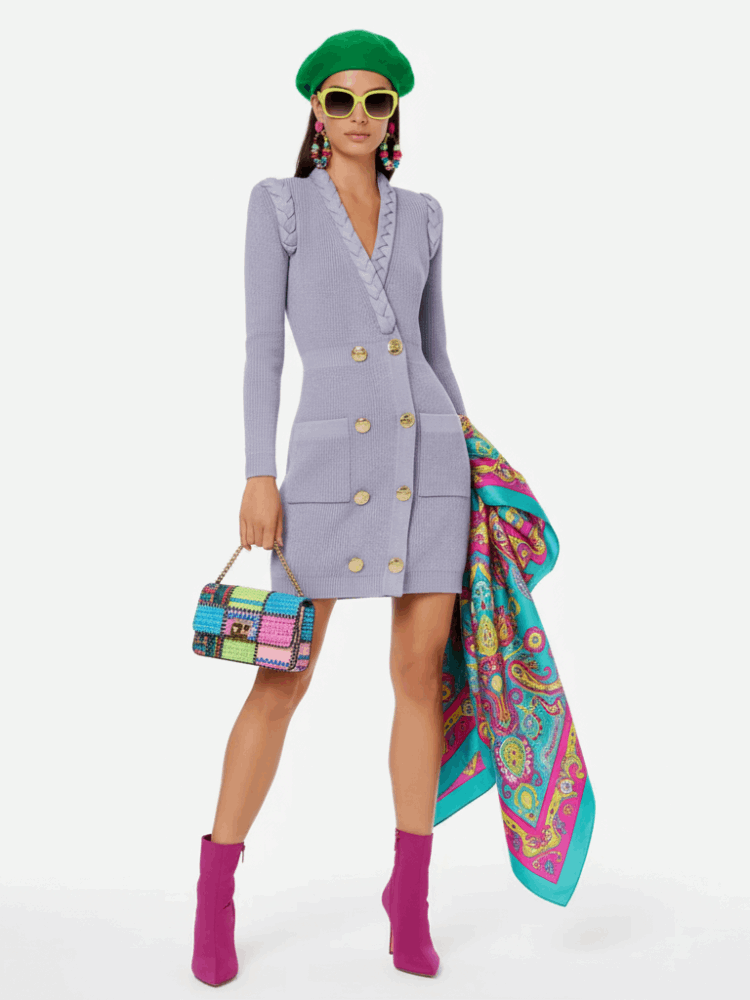 Robe tricotée rétro hepburn pour femme | bymanyc new york - MyParisMonaco