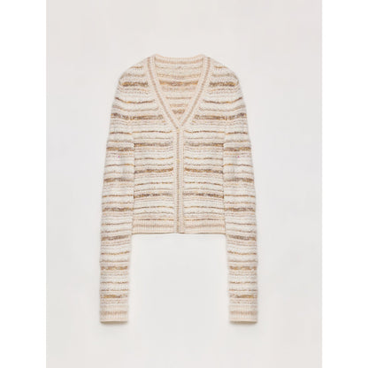 Cardigan rayé en maille tissée col V printemps MyParisMonaco