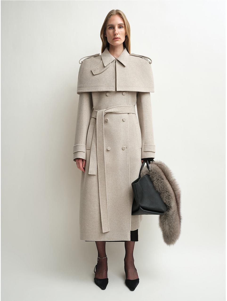 Manteau en laine d'alpaga avec cape amovible MyParisMonaco