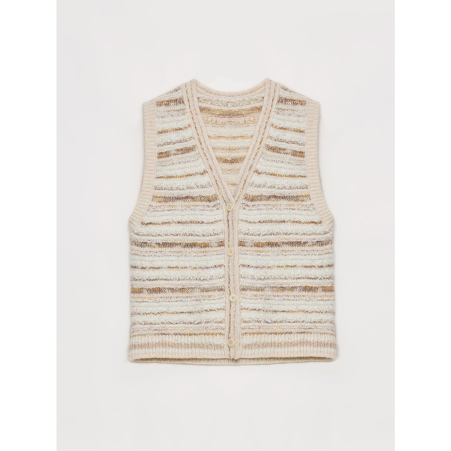 Cardigan rayé en maille tissée col V printemps MyParisMonaco