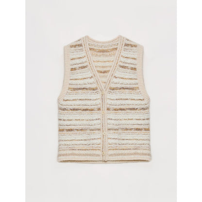 Cardigan rayé en maille tissée col V printemps MyParisMonaco