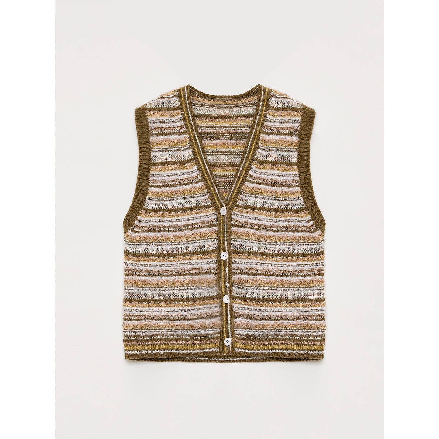 Cardigan rayé en maille tissée col V printemps MyParisMonaco