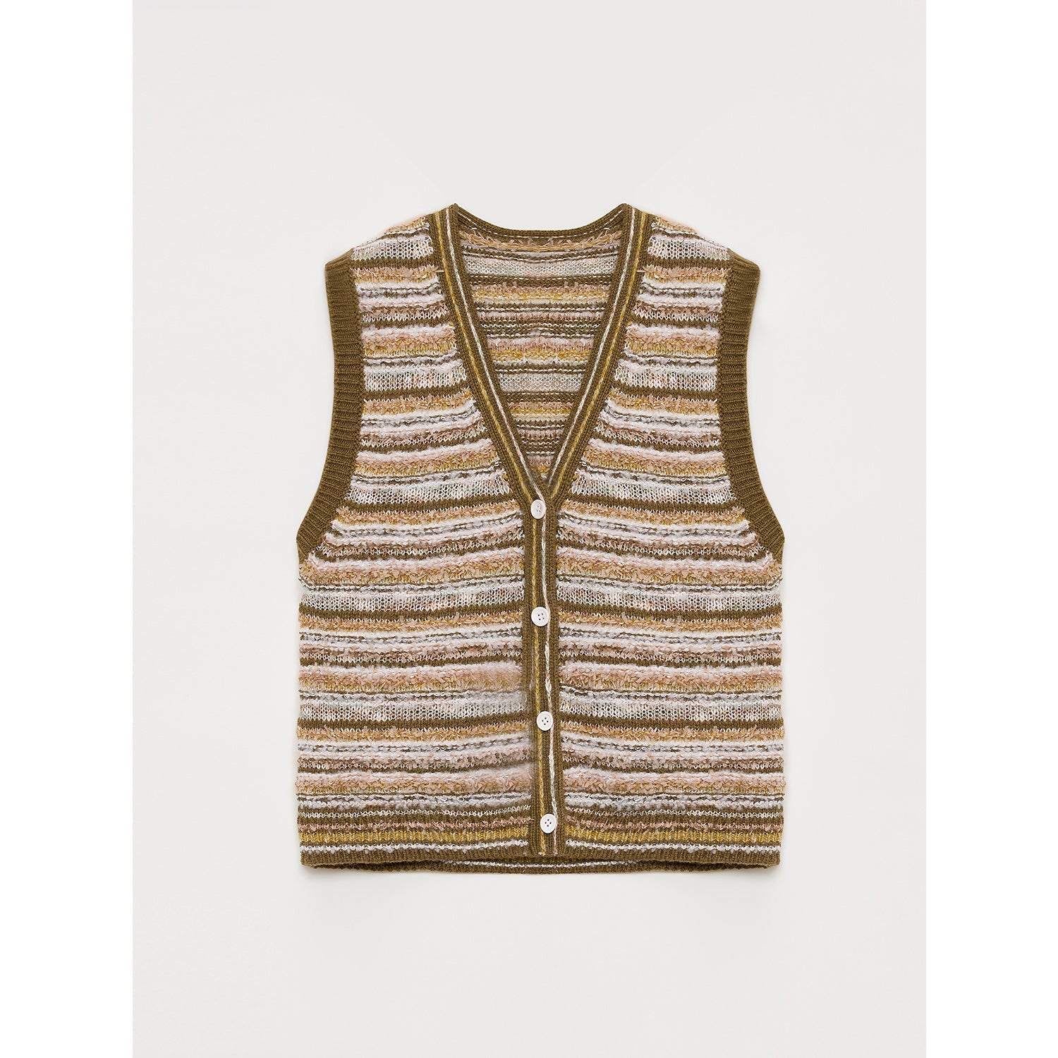 Cardigan rayé en maille tissée col V printemps MyParisMonaco