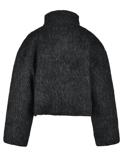 Veste courte effet laine col montant oversize MyParisMonaco