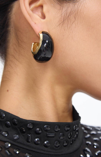 Boucles d'oreilles clip vintage noires et dorées MyParisMonaco