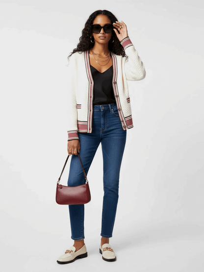 Cardigan maille rayé femme | bymanyc ® new york - MyParisMonaco