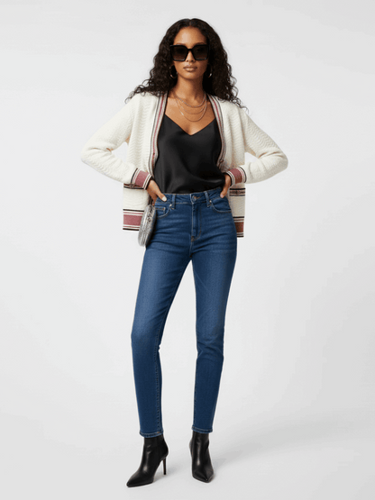 Cardigan maille rayé femme | bymanyc ® new york - MyParisMonaco