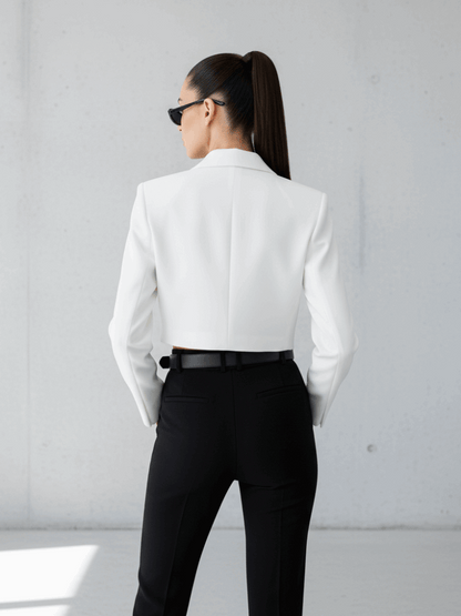 Blazer court col montant polyvalent | bymanyc ® new york - MyParisMonaco