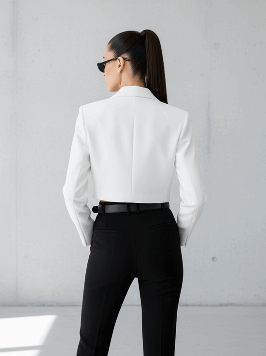 Blazer court col montant polyvalent | bymanyc ® new york