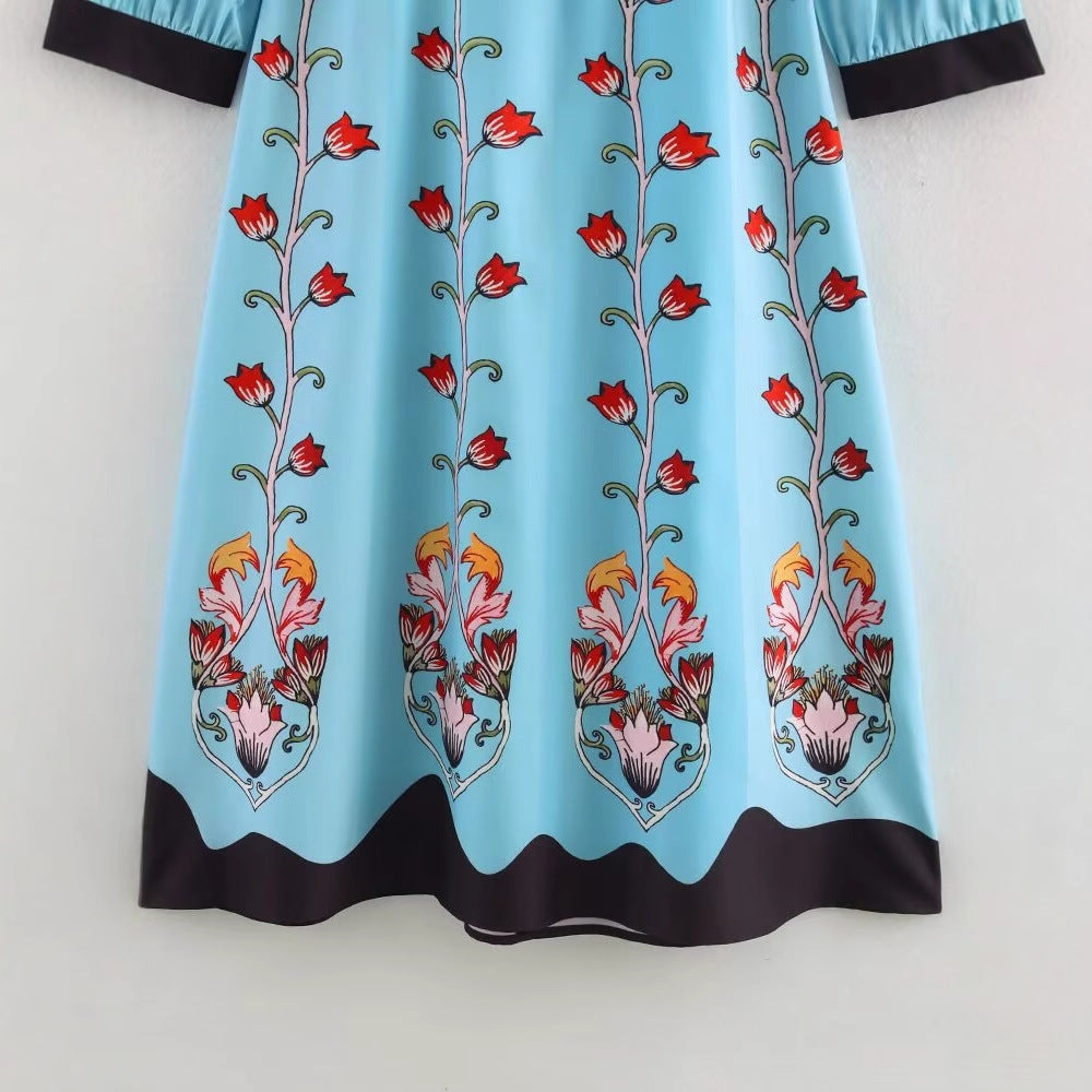 Robe longue cintrée à imprimé floral | bymanyc ® new york - MyParisMonaco