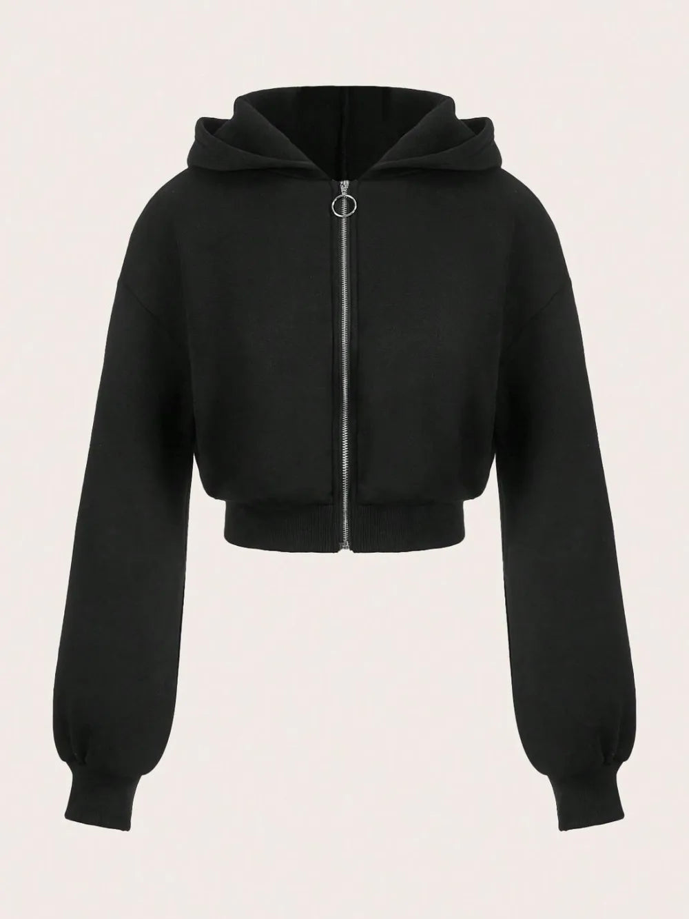 Sweat à capuche crop zippé manches longues MyParisMonaco
