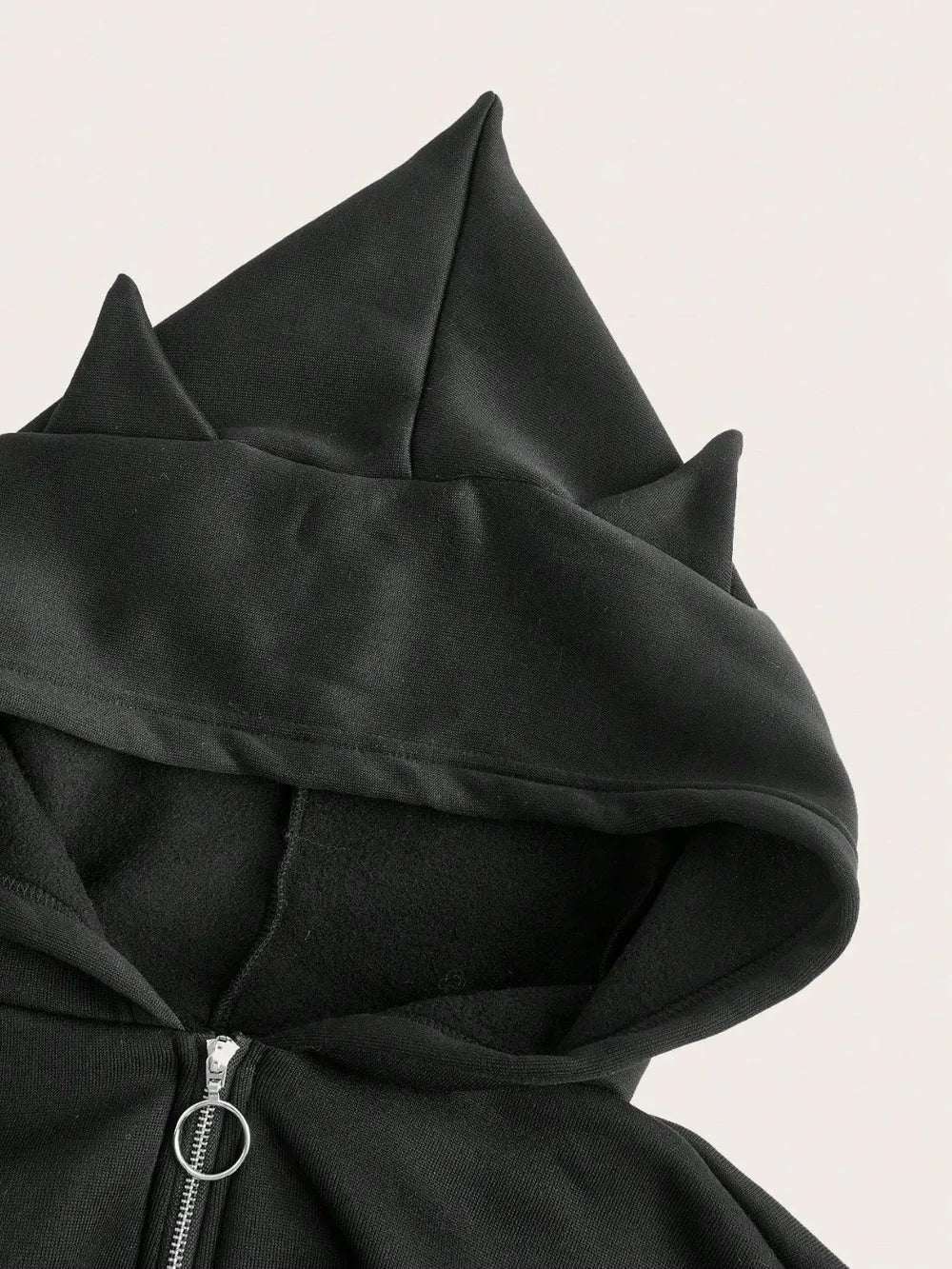 Sweat à capuche crop zippé manches longues