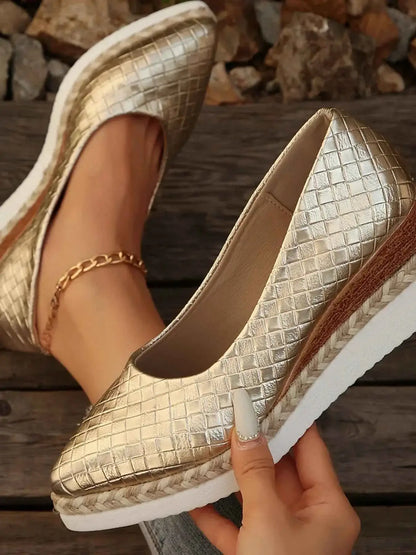 Mocassins compensés bout pointu