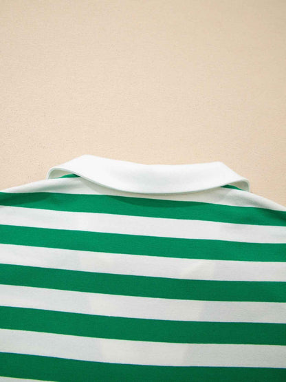 Blouse rayée à manches volantées