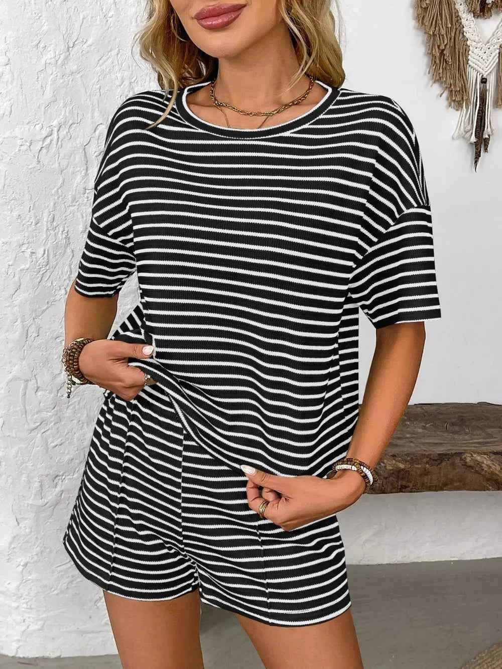 Ensemble top rayé et short