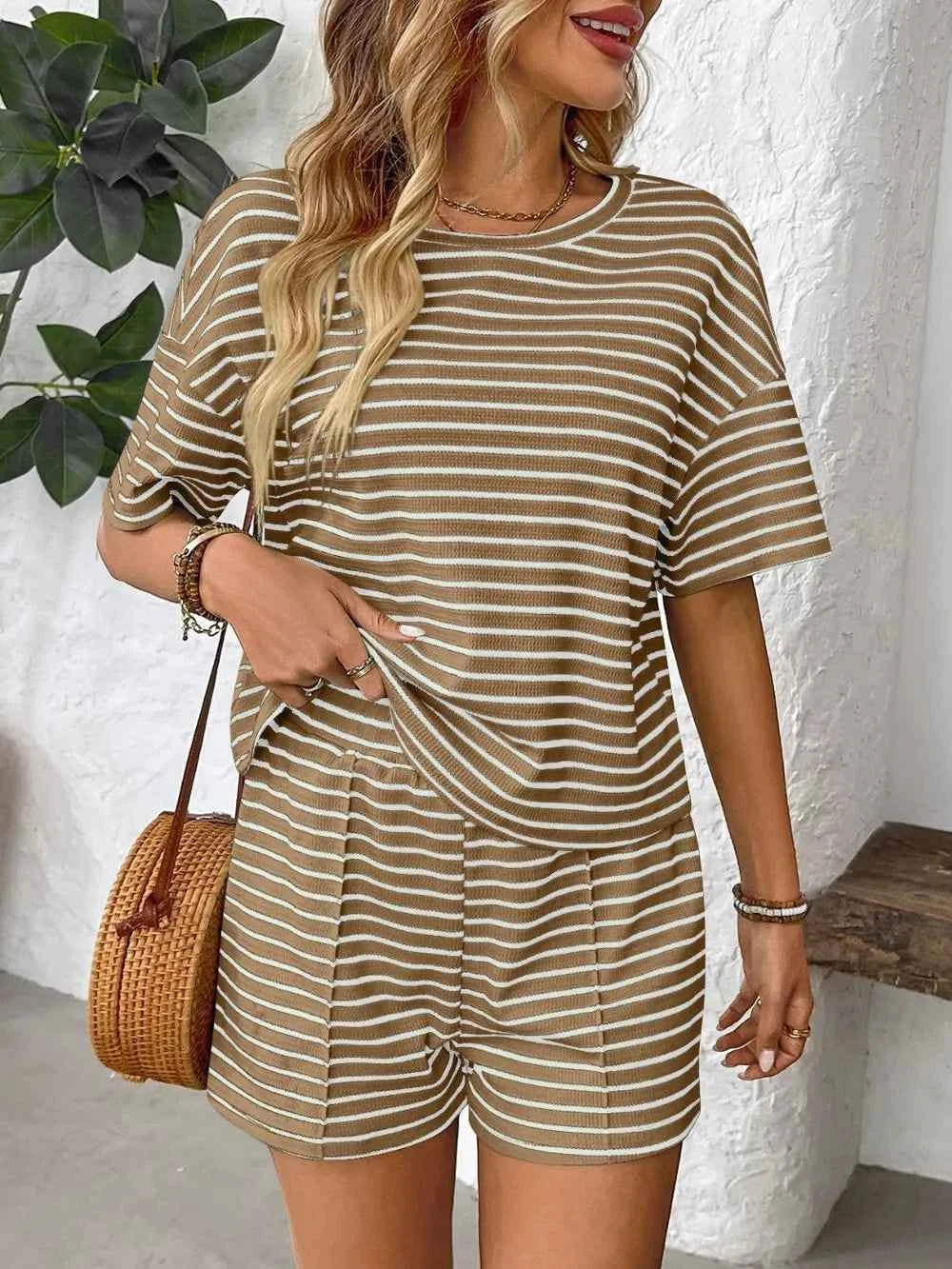 Ensemble top rayé et short