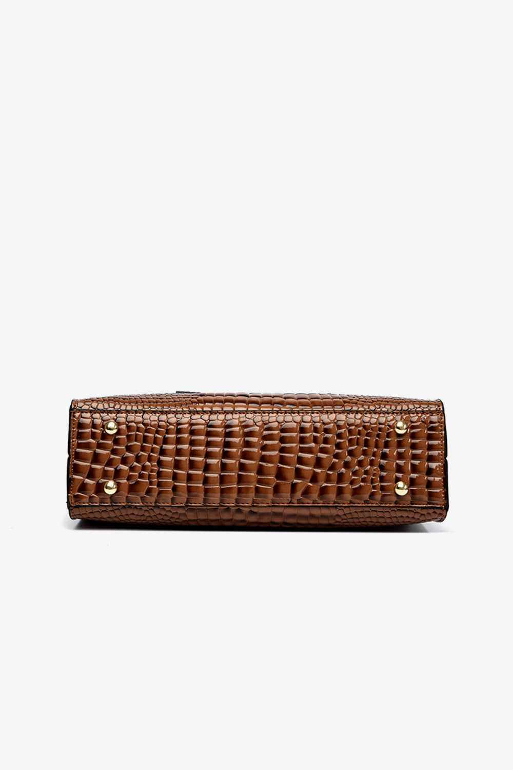 Grand sac en cuir texturé brun foncé