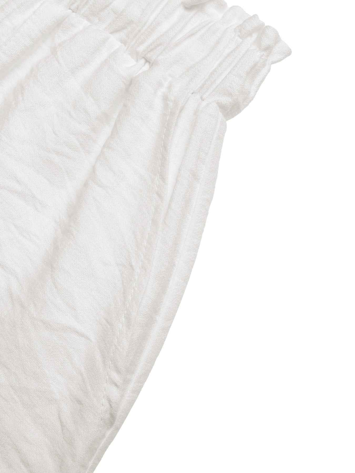 Short taille élastique à cordon et bordure en dentelle