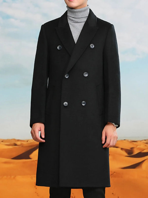 Manteau long croisé laine grande taille