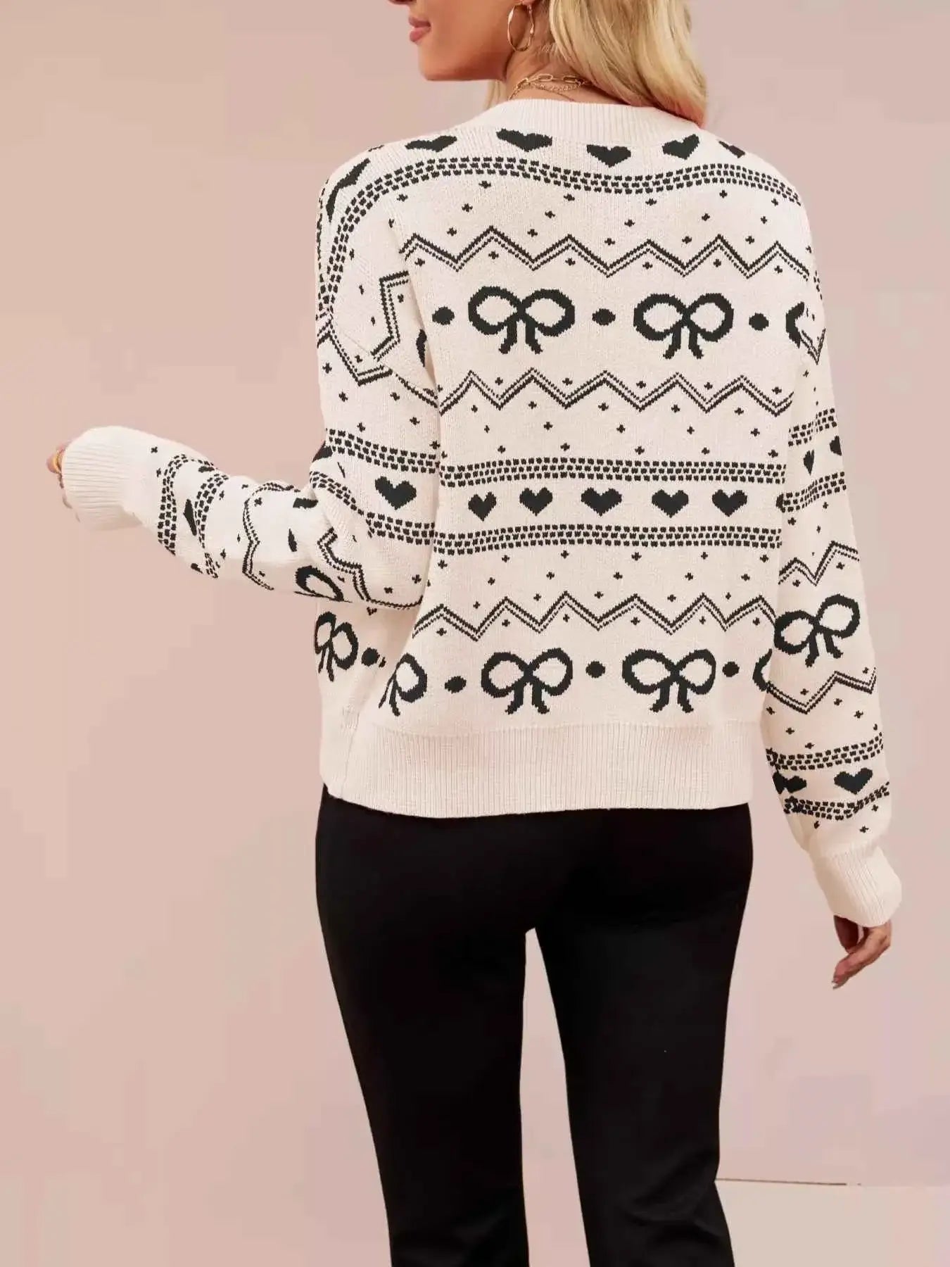 Cardigan en maille motif nœud papillon
