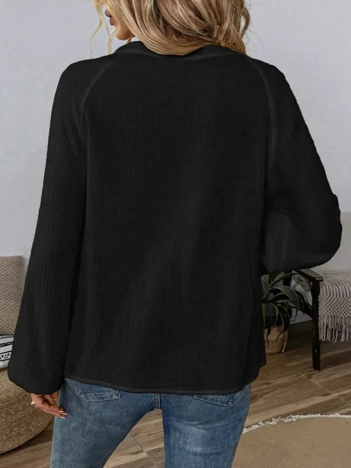 Blouse à motif paisley col cranté manches longues