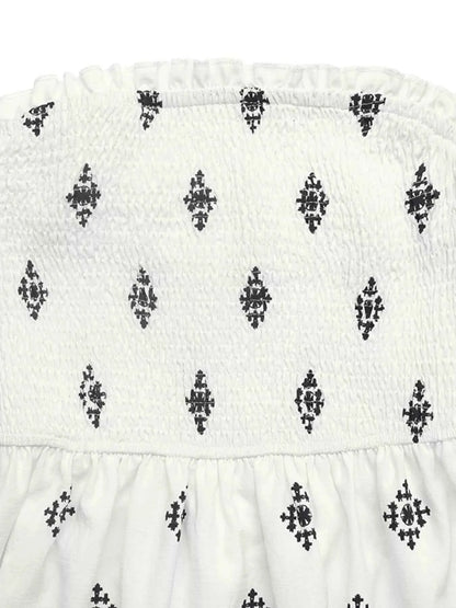 Robe midi bustier smockée