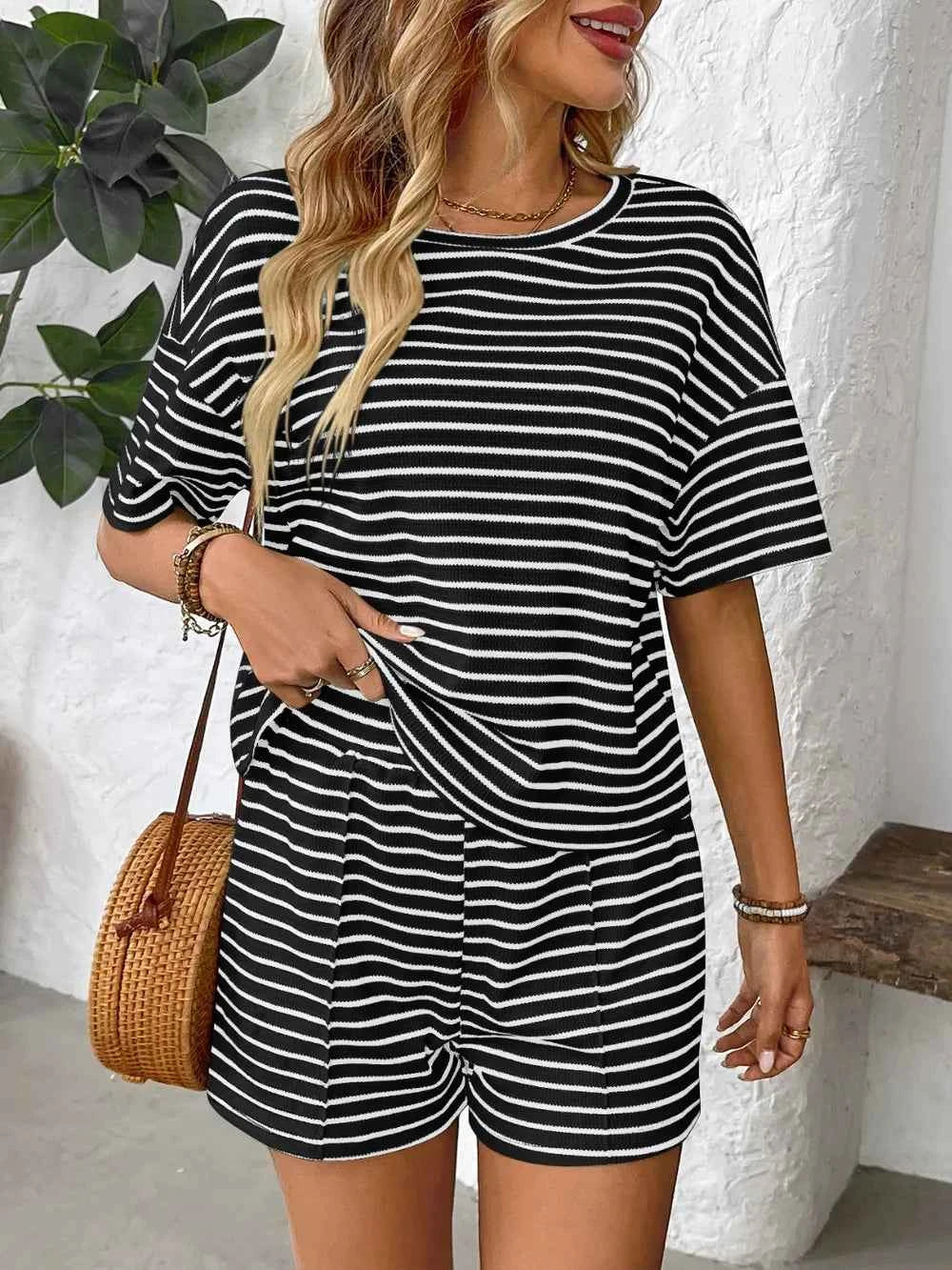 Ensemble top rayé et short