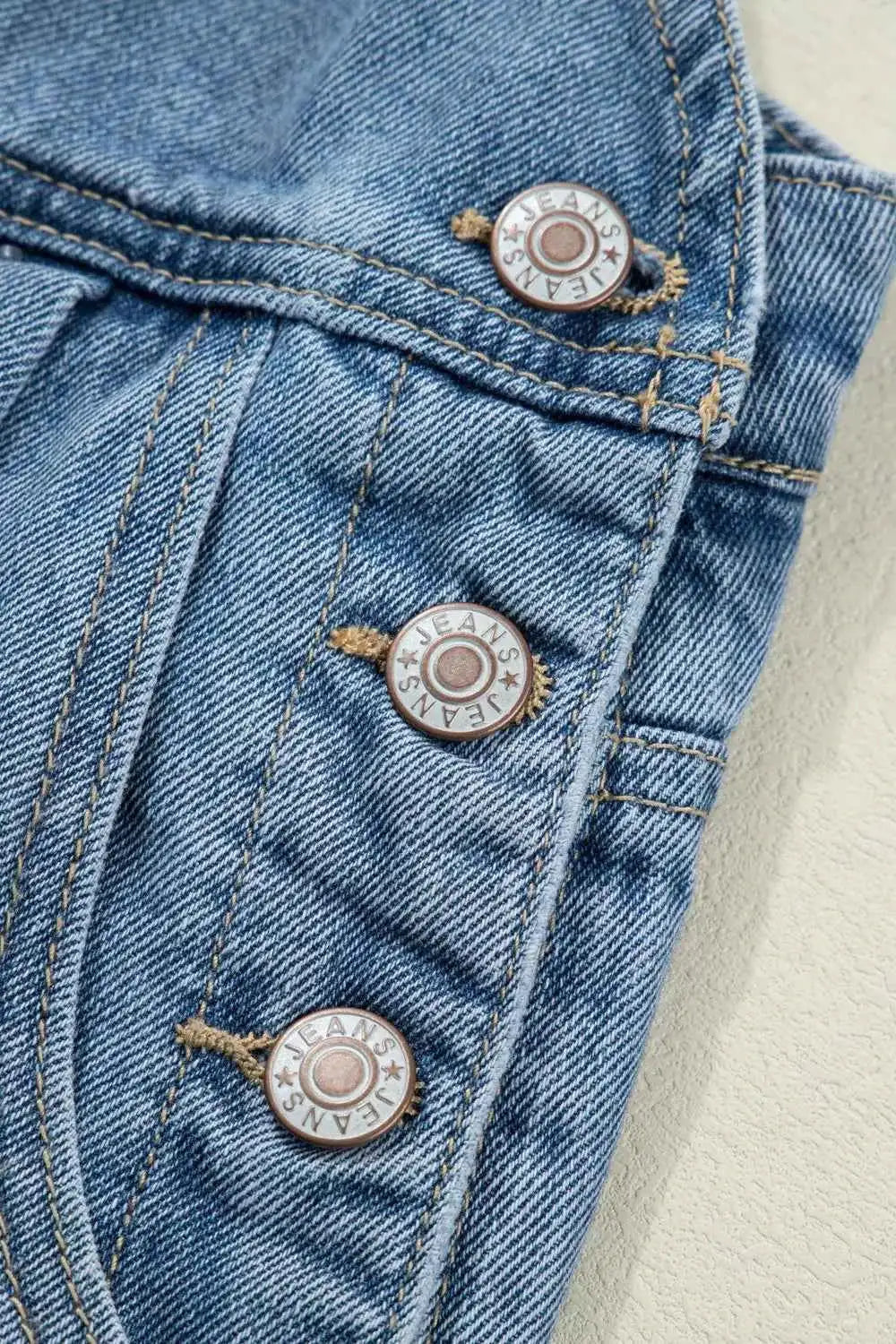 Combinaison en denim jambe large plissée style rétro avec poches