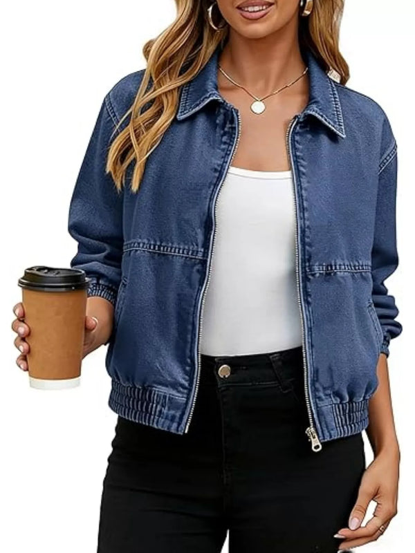 Veste en jean zippée classique