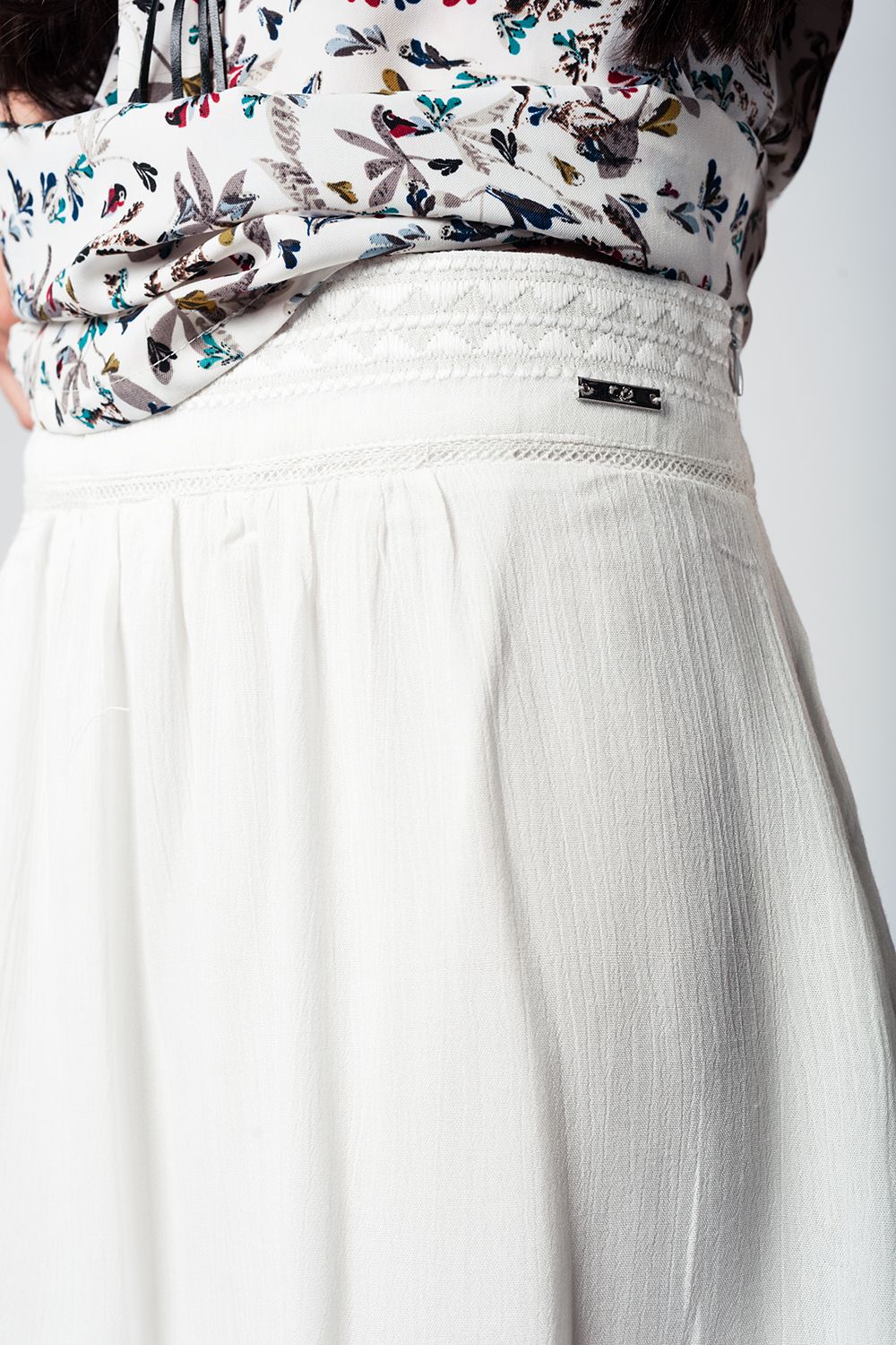 Mini jupe blanche à motifs MyParisMonaco