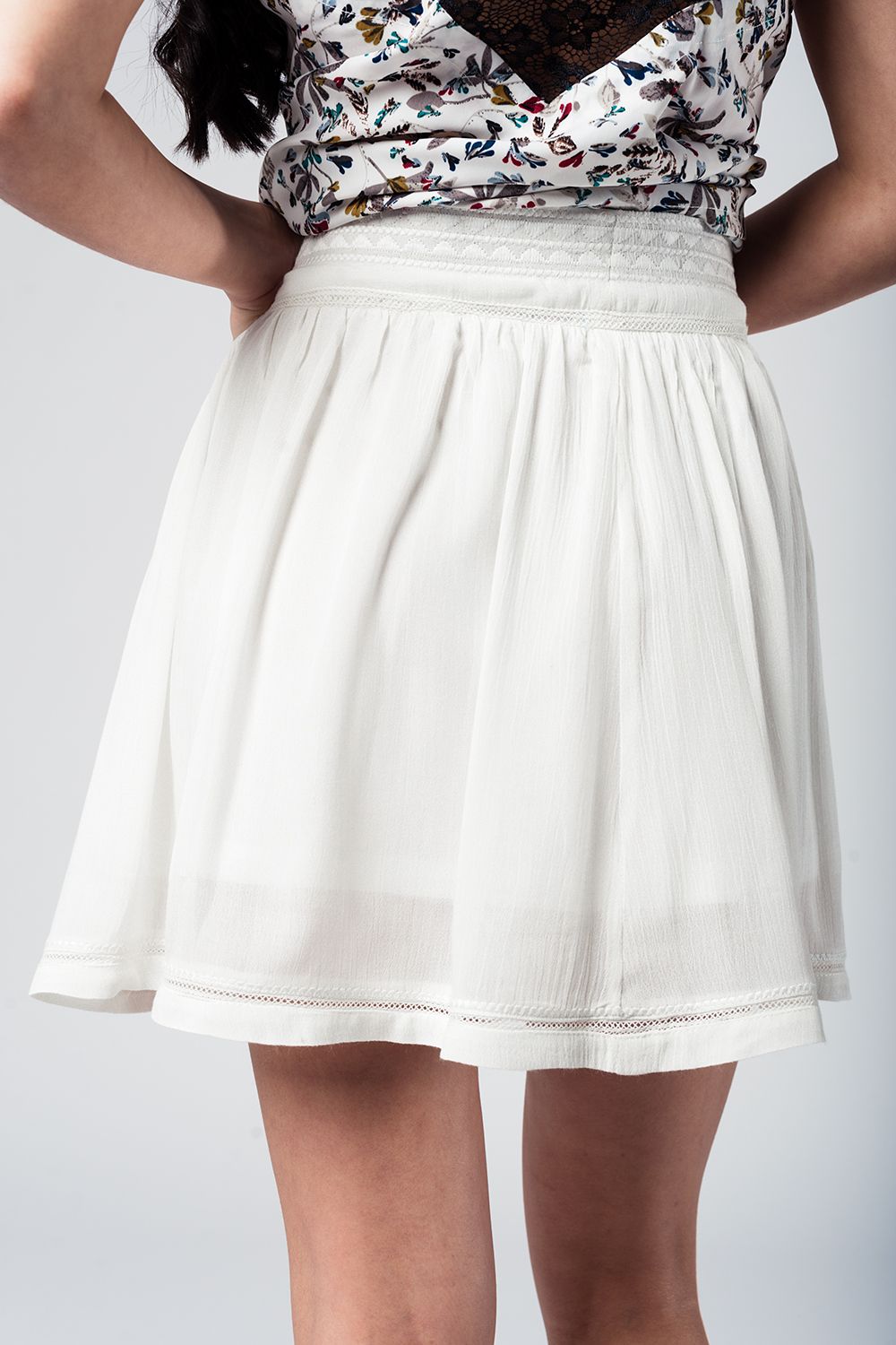 Mini jupe blanche à motifs MyParisMonaco
