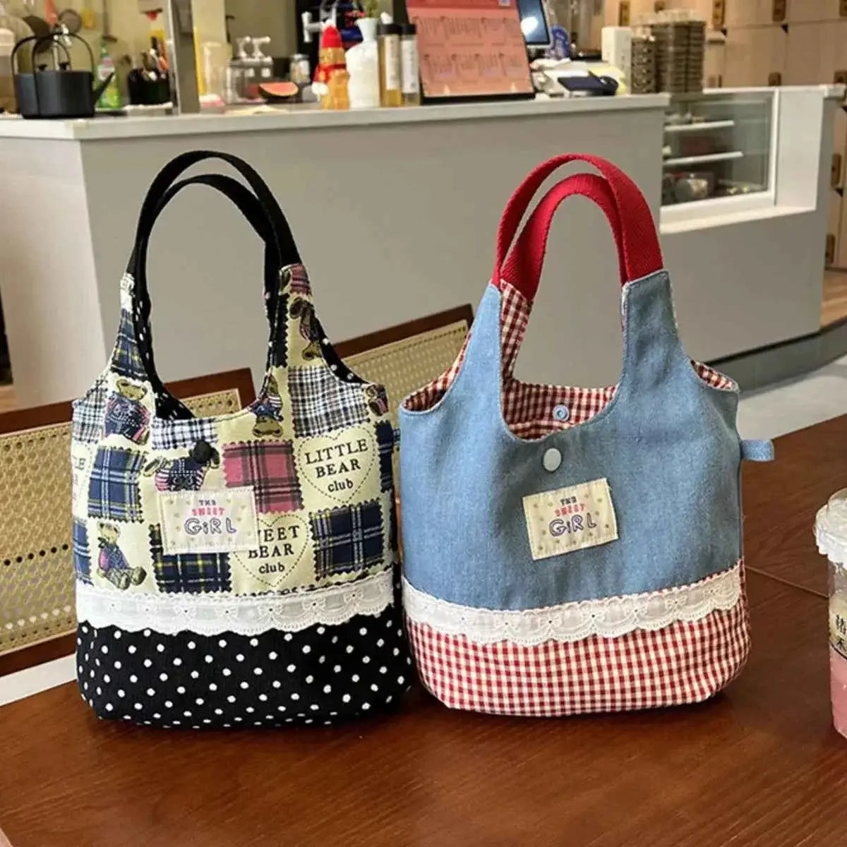Petit sac à main en toile imprimée