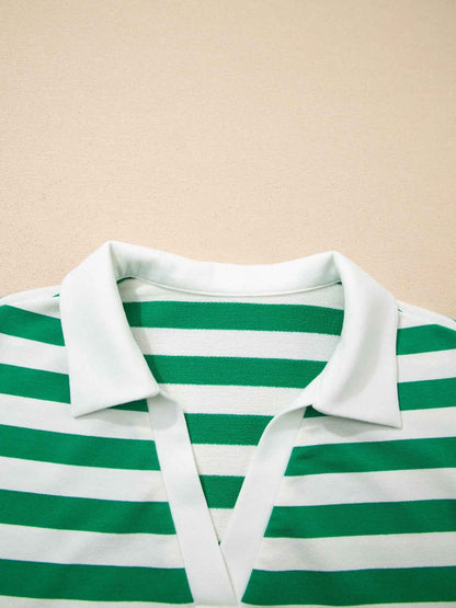 Blouse rayée à manches volantées