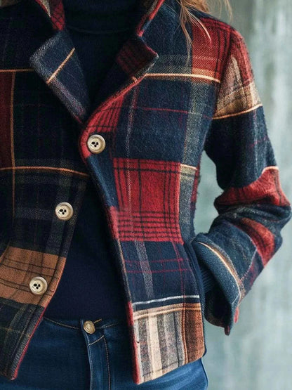 Blazer boutonné à carreaux