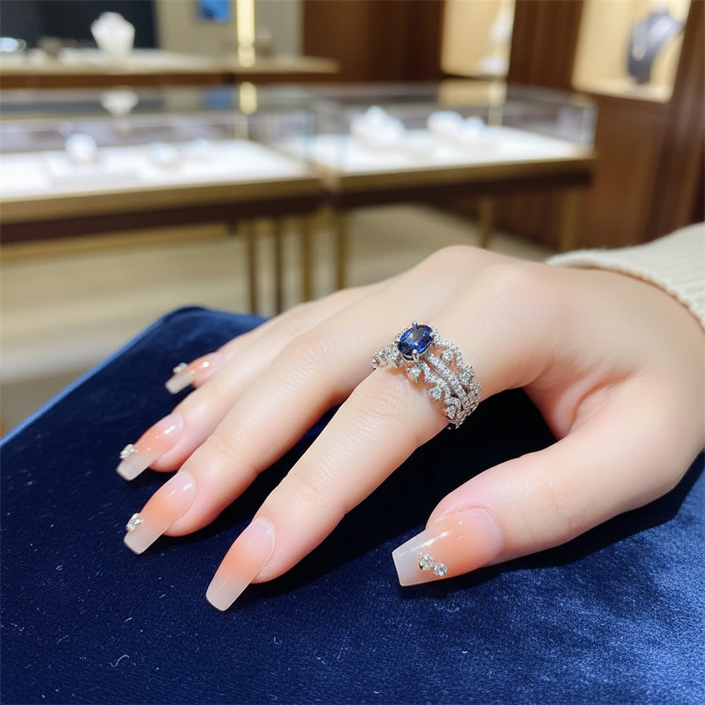 Bague moissanite 1 carat argent 925 — ambiance bijouterie chic