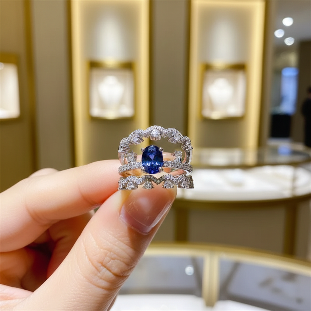 Bague moissanite — bijouterie chic vue 1