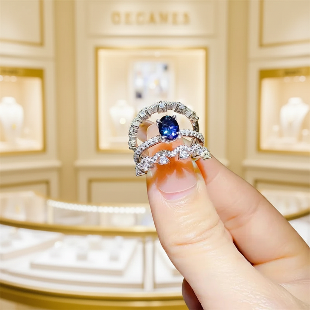 Bague moissanite — bijouterie chic vue 2