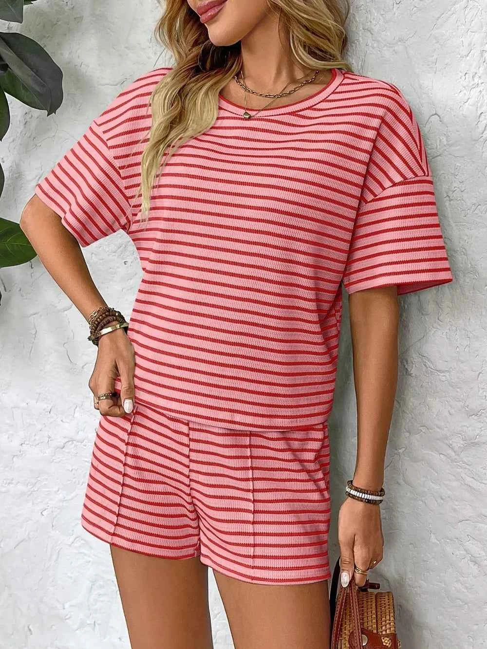 Ensemble top rayé et short