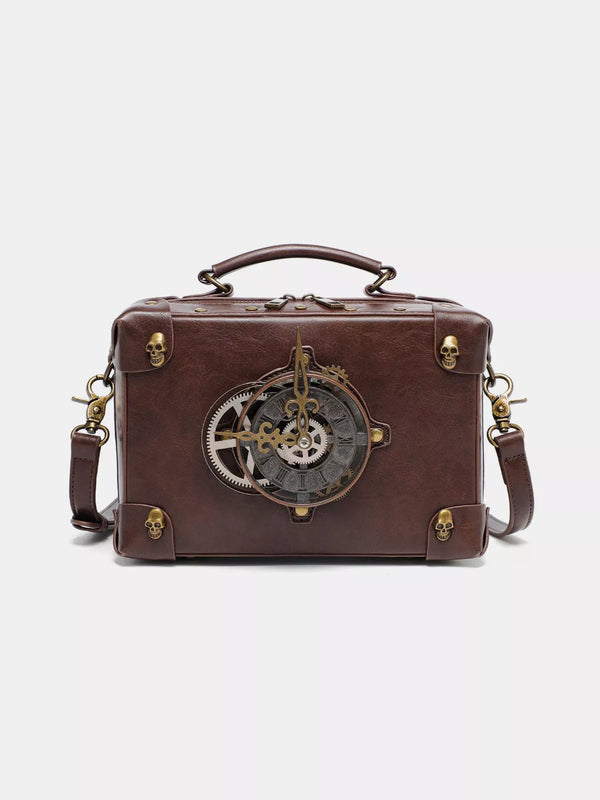 Grand sac bandoulière croisé steampunk clockwork